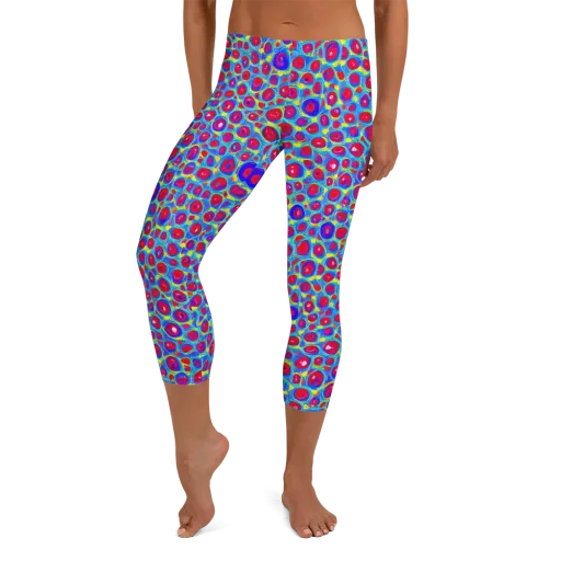 Neon Pebble Riot on a Capri Leggings