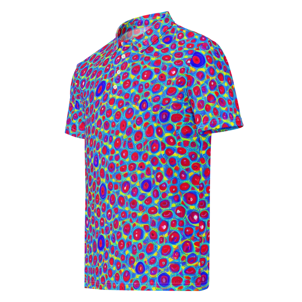 Neon Pebble Riot on Men's Slim Fit Polo Shirt — Left Front