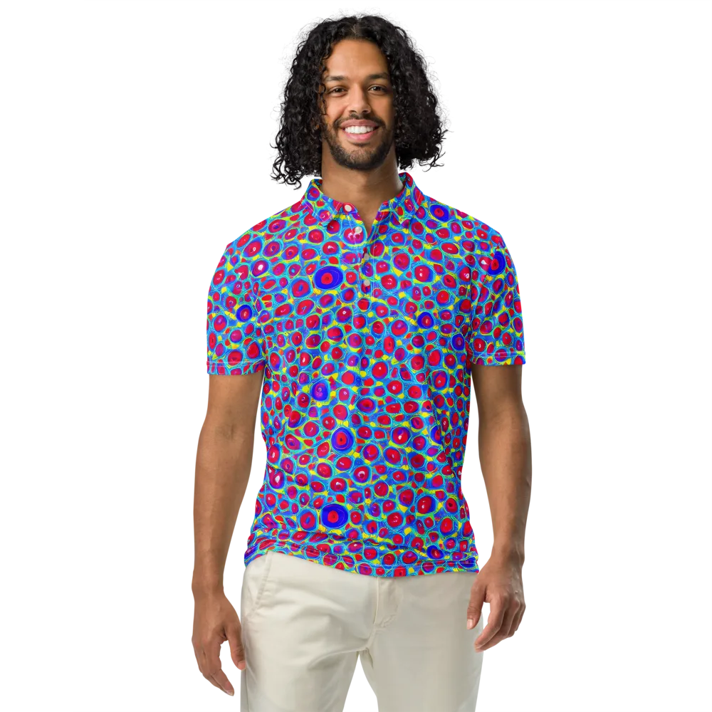 Neon Pebble Riot on Men's Slim Fit Polo Shirt — Front