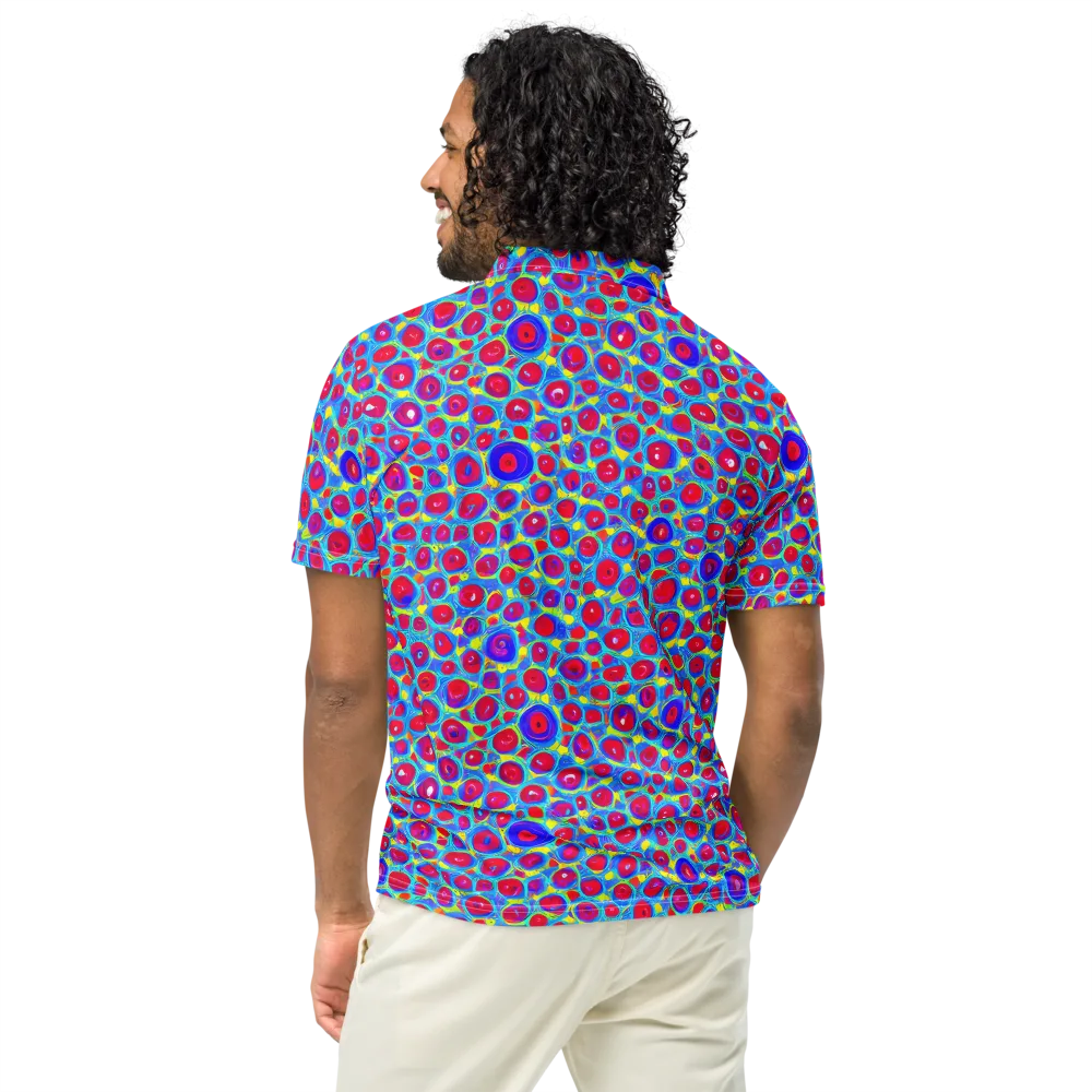 Neon Pebble Riot on Men's Slim Fit Polo Shirt — Back