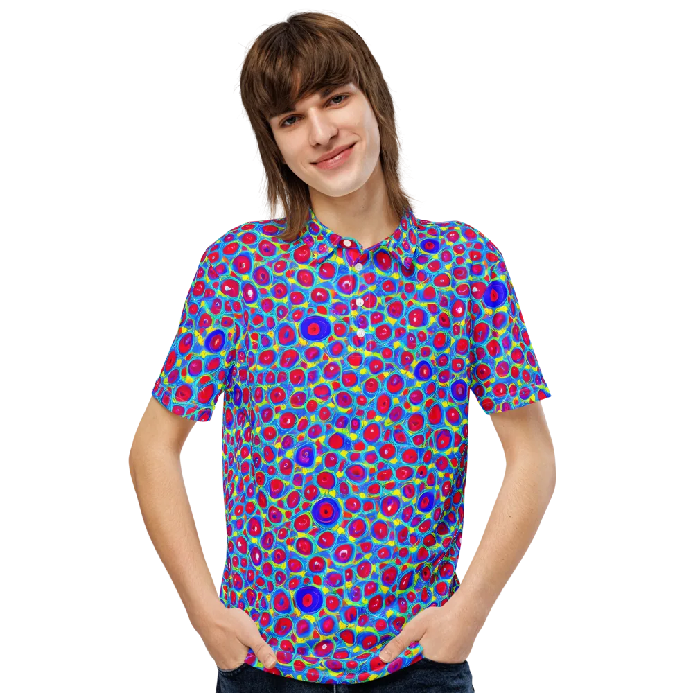 Neon Pebble Riot on Men's Slim Fit Polo Shirt — Front