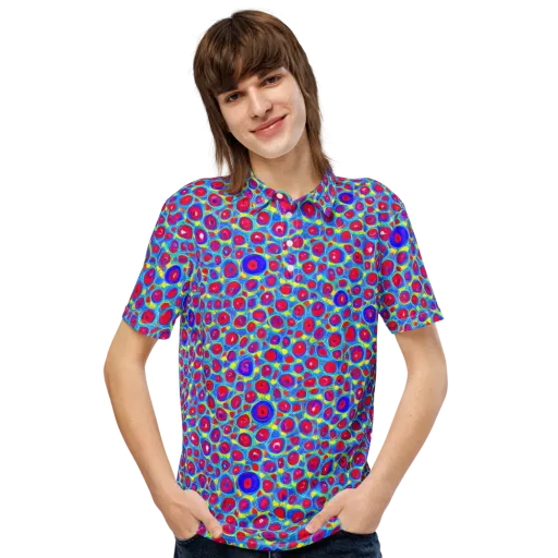 Neon Pebble Riot on a Men's Slim Fit Polo Shirt