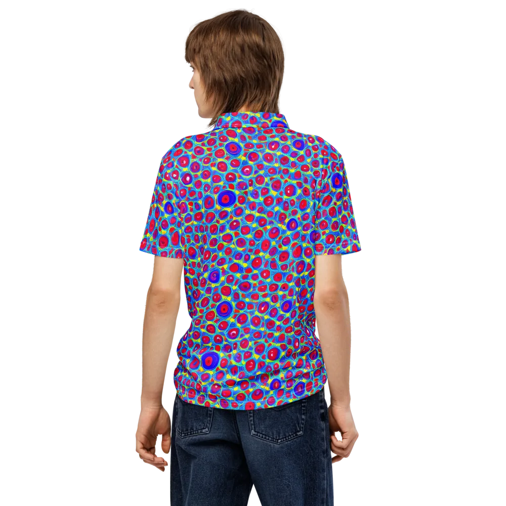 Neon Pebble Riot on Men's Slim Fit Polo Shirt — Back
