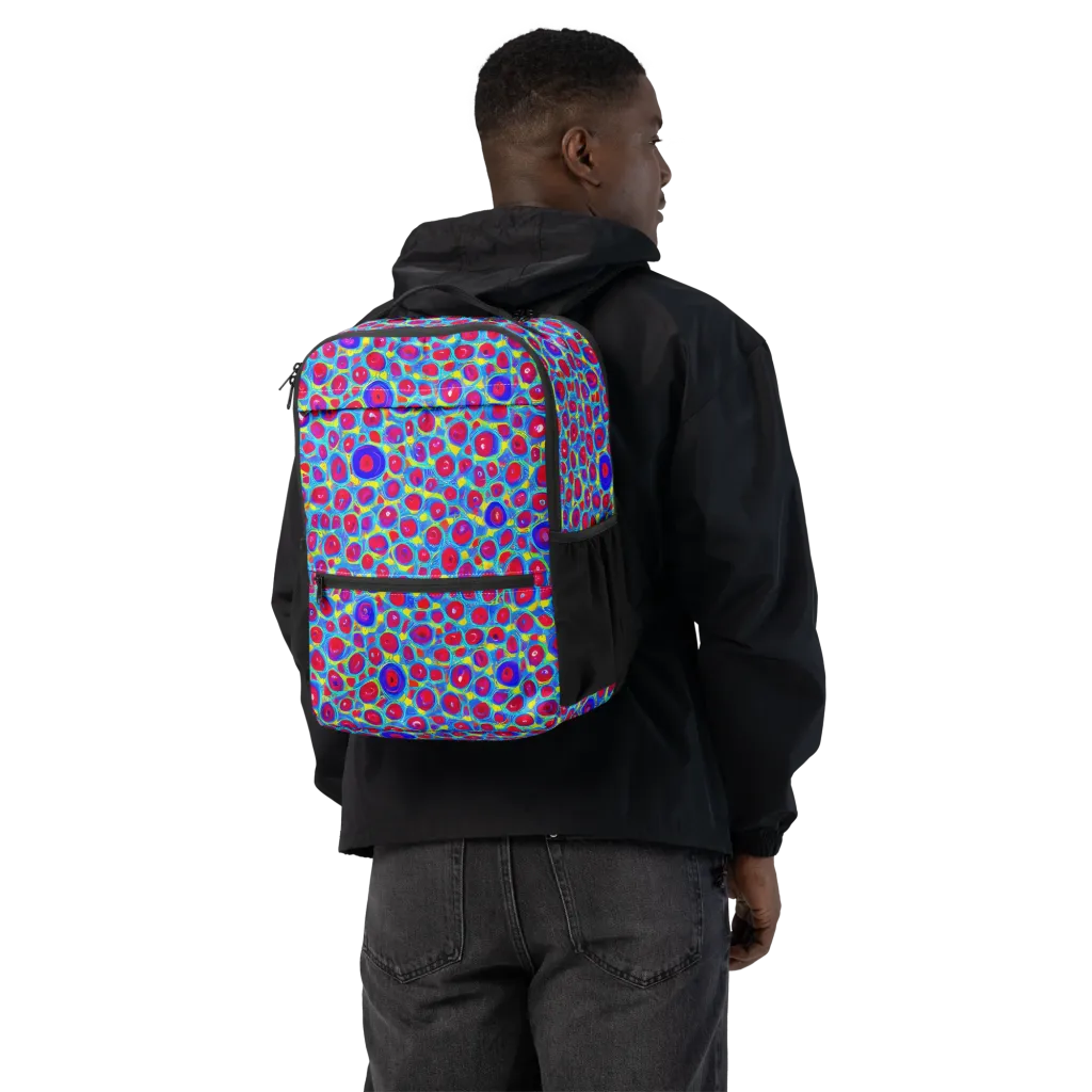 Neon Pebble Riot on Utility Backpack — Back