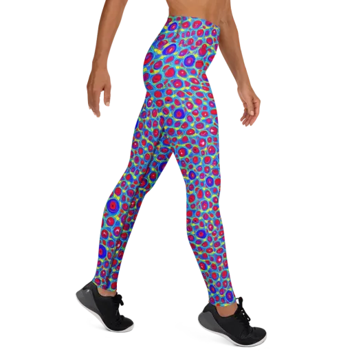 Neon Pebble Riot on a Yoga Leggings