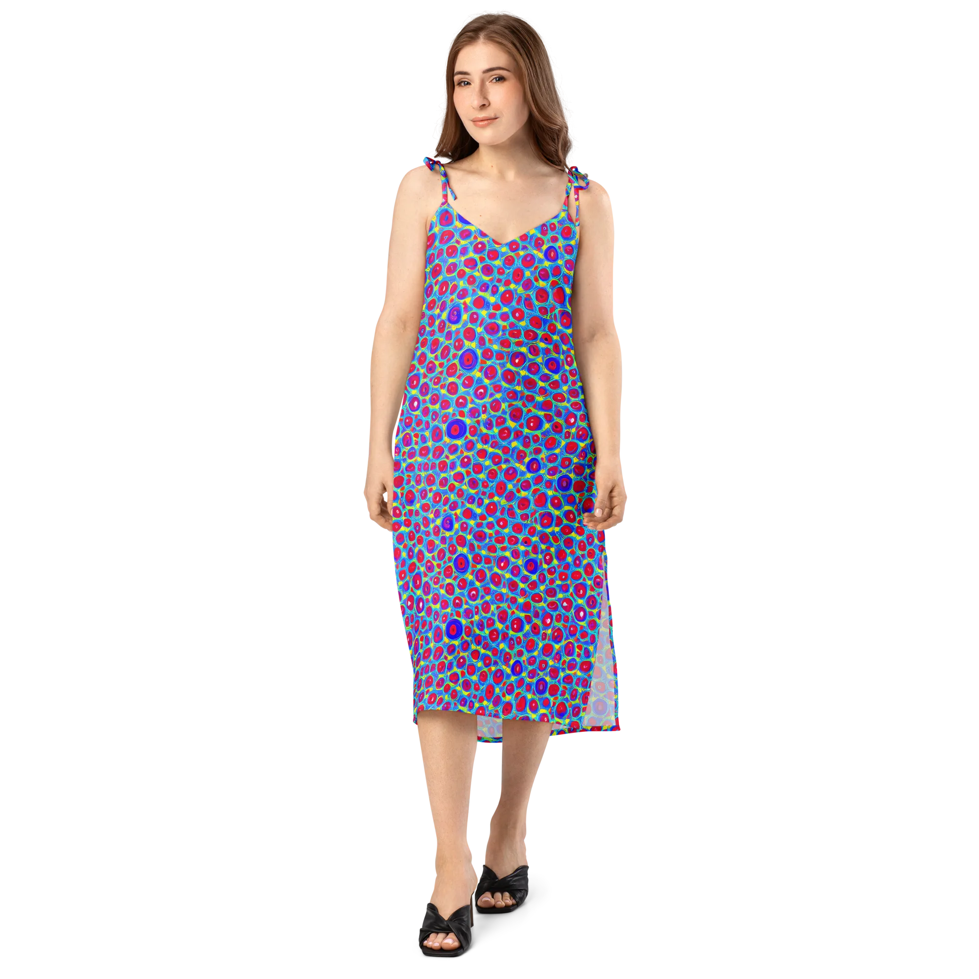 Neon Pebble Riot on Slip Dress — Front