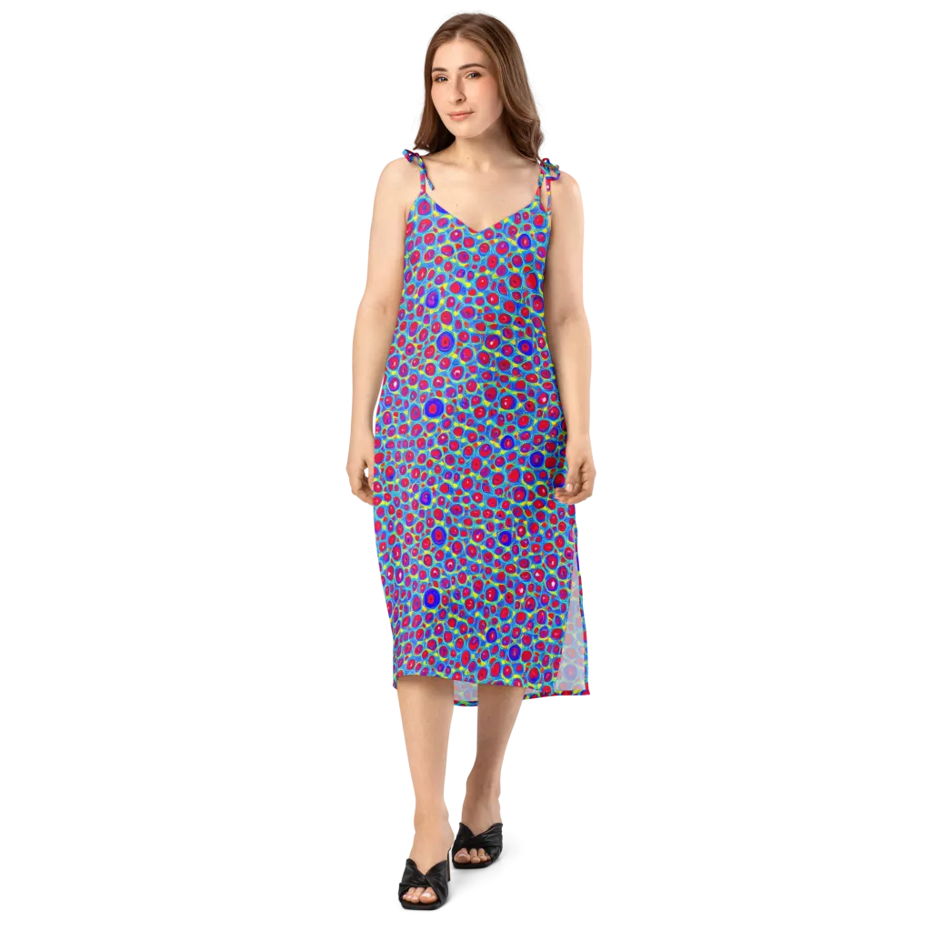 Neon Pebble Riot on Slip Dress — Front