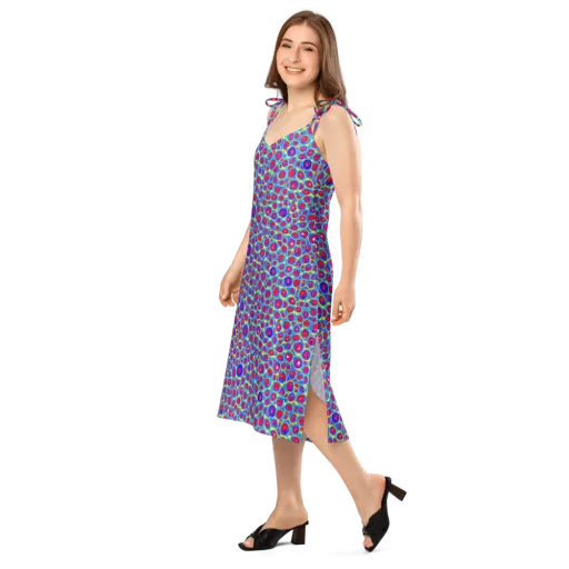 Neon Pebble Riot on a Slip Dress