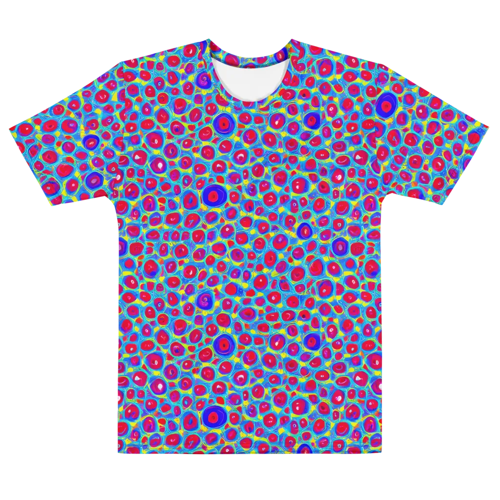 Neon Pebble Riot on Men's Cotton Crew Neck T-Shirt — Front