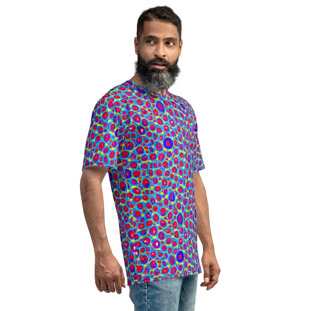 Neon Pebble Riot on Men's Crew Neck T-Shirt — Right