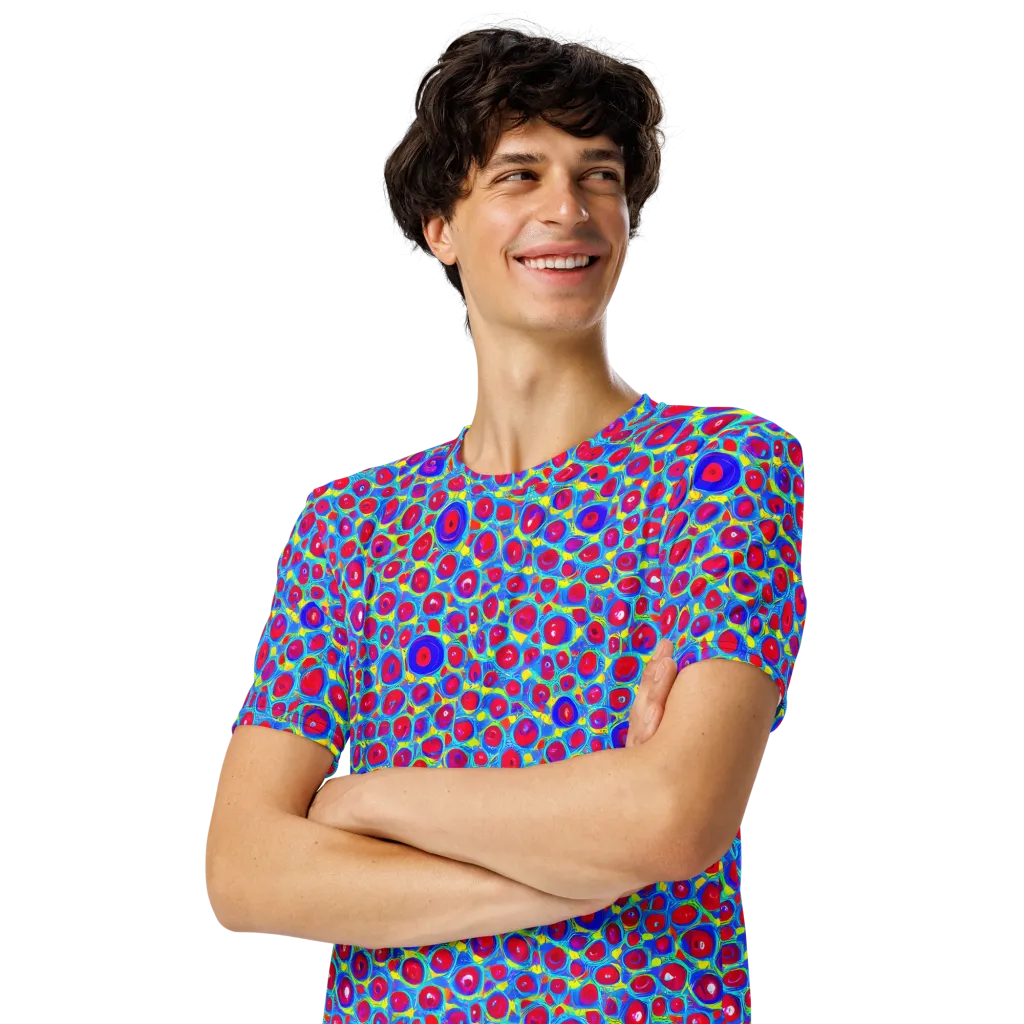 Neon Pebble Riot on Men's Crew Neck T-Shirt — Left Front