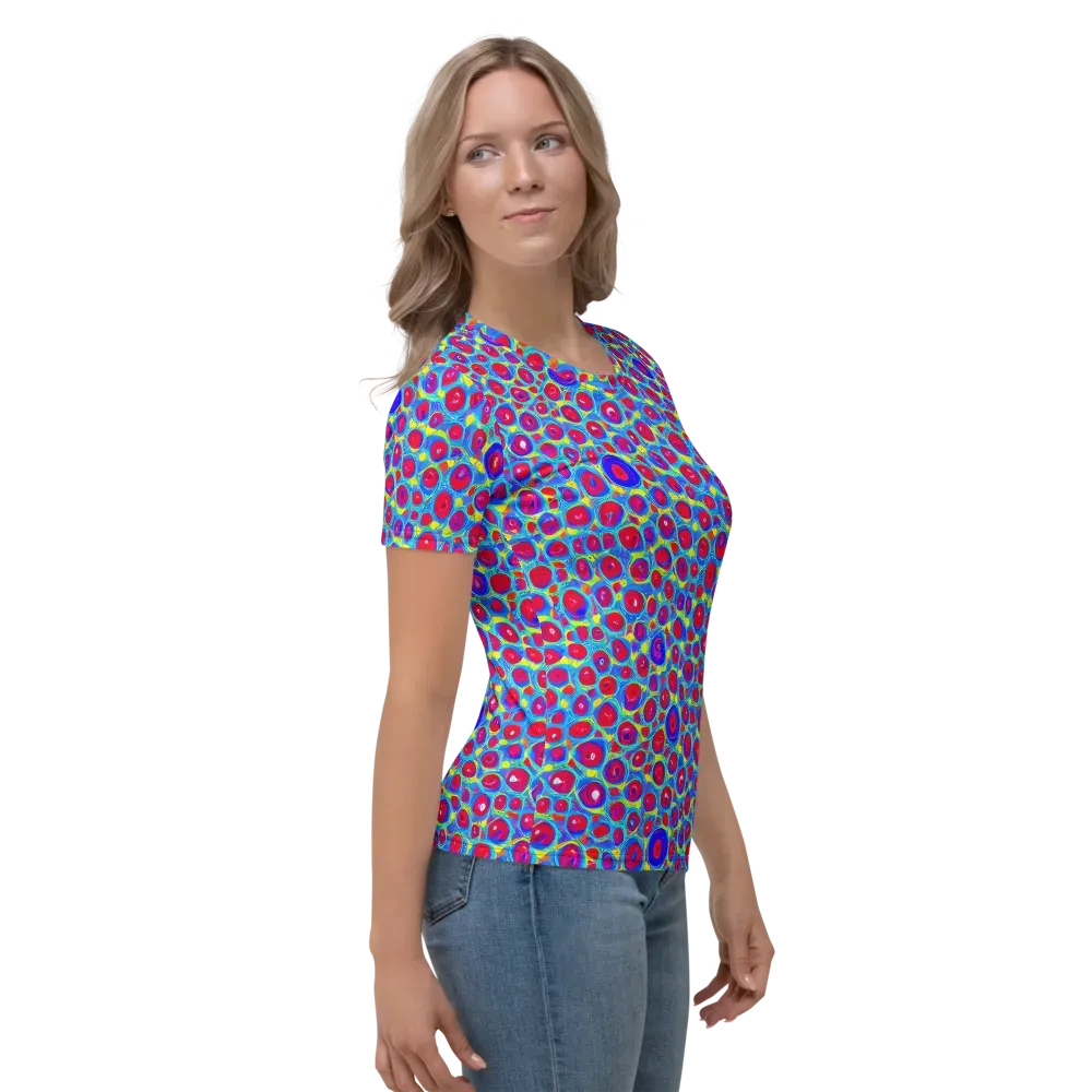 Neon Pebble Riot on Women's Crew Neck T-Shirt — Right