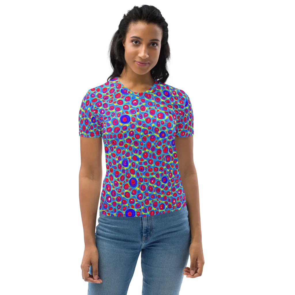 Neon Pebble Riot on Women's Crew Neck T-Shirt — Front