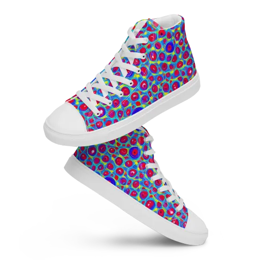 Neon Pebble Riot on a Women's High Top Canvas Shoes