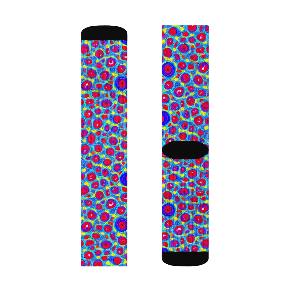 Neon Pebble Riot on Socks — Left Sock