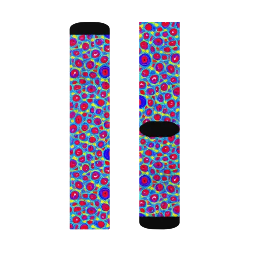 Neon Pebble Riot on a Socks