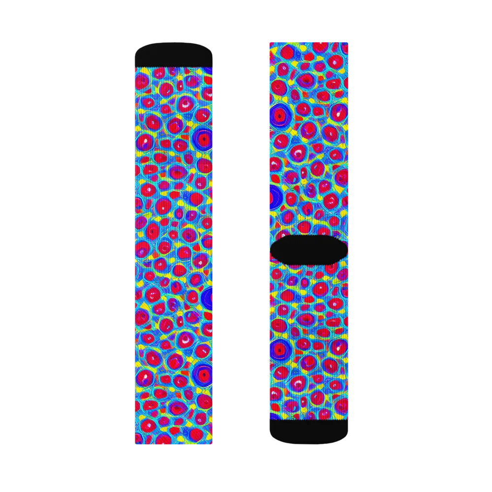 Neon Pebble Riot on Socks — Right Sock