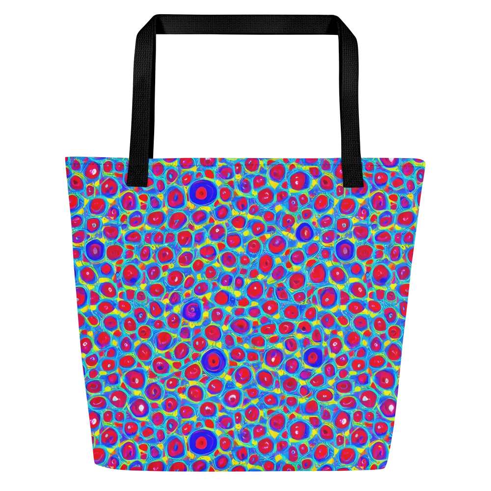 Neon Pebble Riot on Large Tote Bag W/ Pocket — Front
