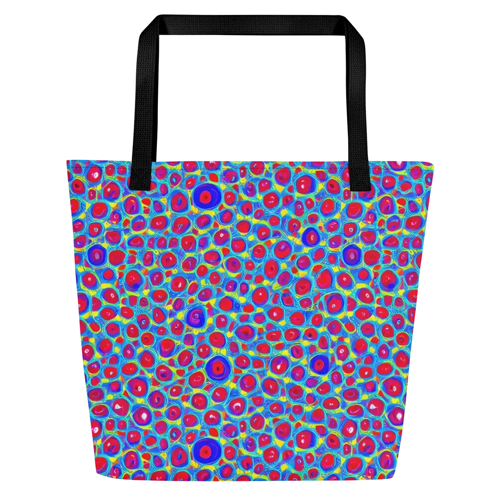 Neon Pebble Riot on Large Tote Bag W/ Pocket — Front