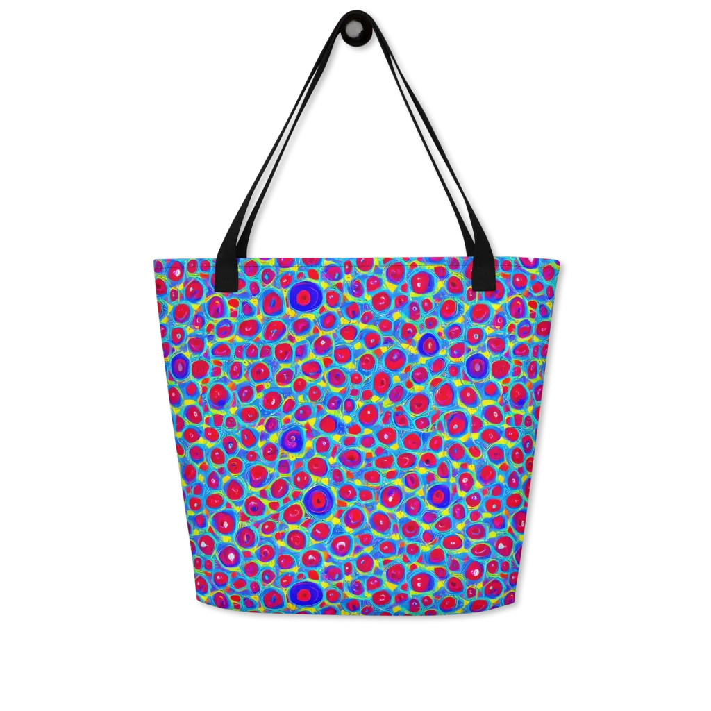 Neon Pebble Riot on Large Tote Bag W/ Pocket — Front