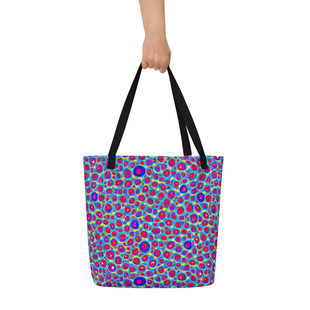 Neon Pebble Riot on Large Tote Bag W/ Pocket — Front
