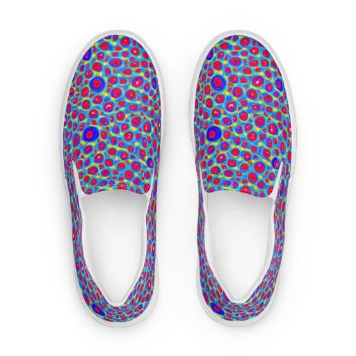 Neon Pebble Riot on a Women's Slip-On Canvas Shoes