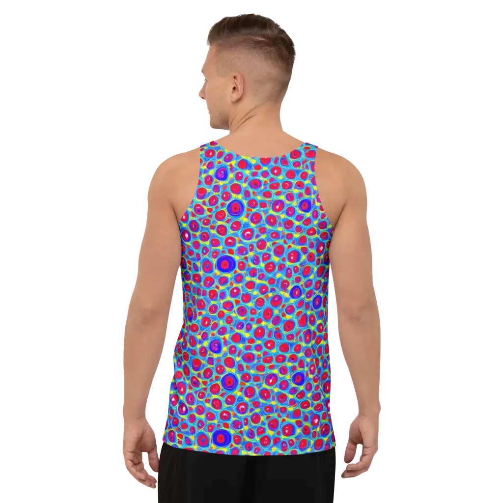 Neon Pebble Riot on Men's Tank Top — Back
