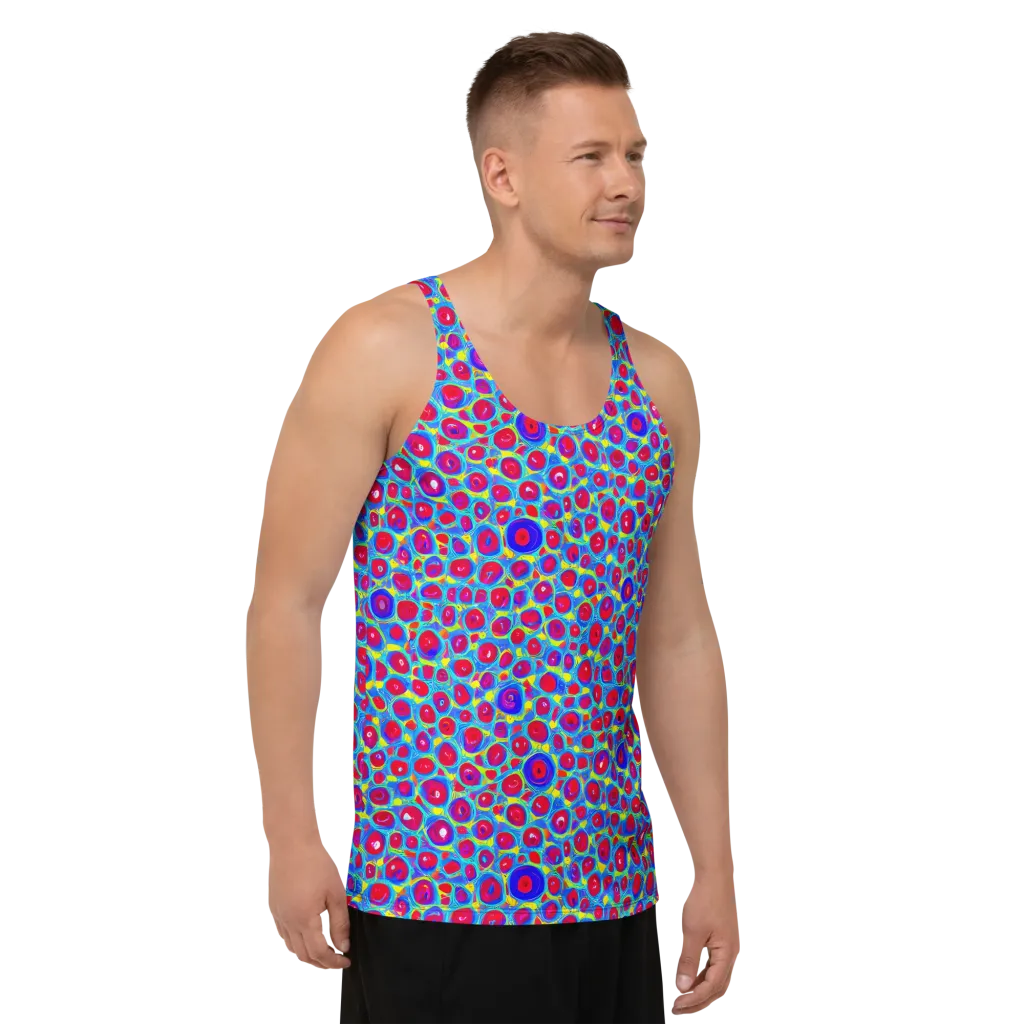 Neon Pebble Riot on Men's Tank Top — Right Front