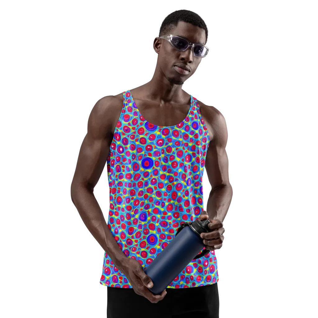 Neon Pebble Riot on Men's Tank Top — Front