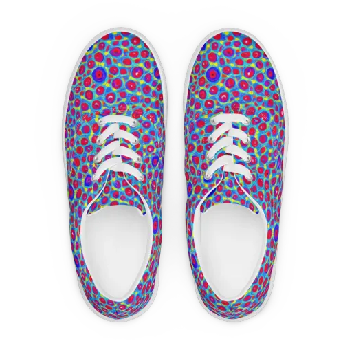 Neon Pebble Riot on a Men's Lace-Up Canvas Shoes