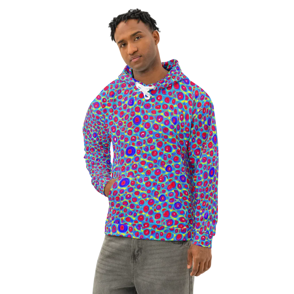 Neon Pebble Riot on Cotton Hoodie — Left Front