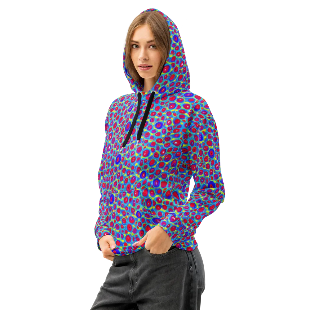 Neon Pebble Riot on Cotton Hoodie — Left Front