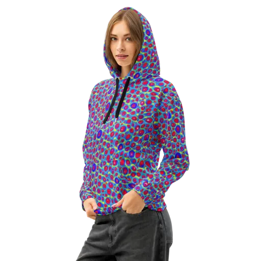 Neon Pebble Riot on a Cotton Hoodie