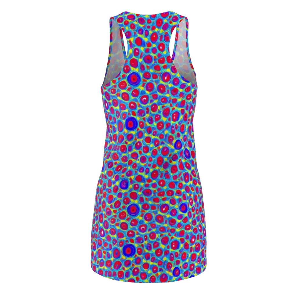 Neon Pebble Riot on Racerback Dress — Back