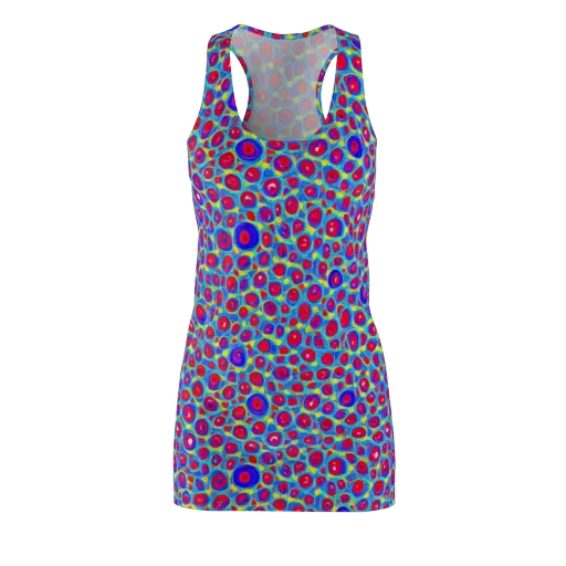 Neon Pebble Riot on a Racerback Dress