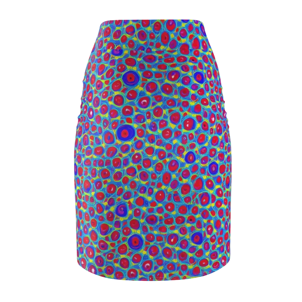 Neon Pebble Riot on Pencil Skirt — Back