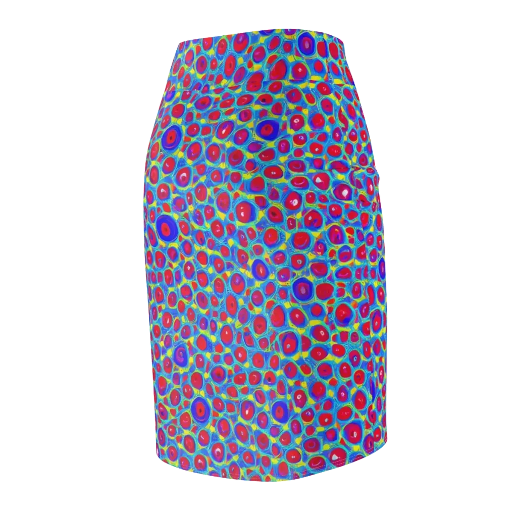Neon Pebble Riot on Pencil Skirt — Back Side
