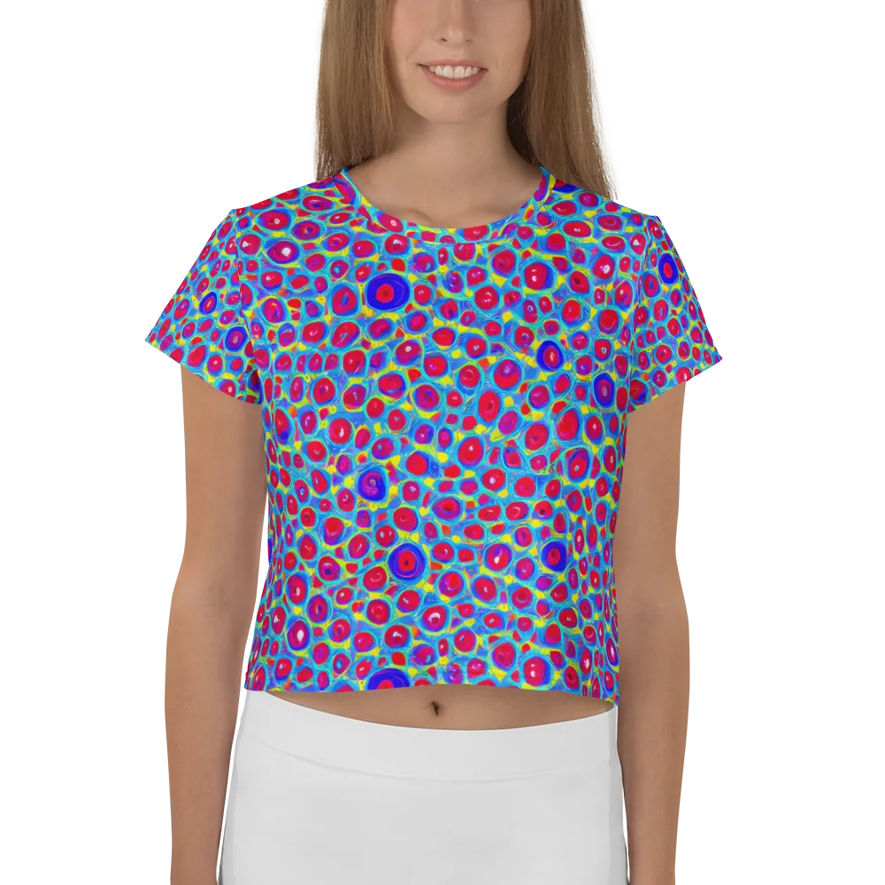 Neon Pebble Riot on Crop Tee — Front
