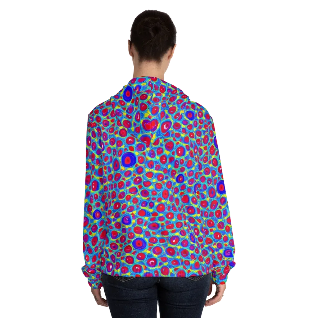 Neon Pebble Riot on Women's Full-Zip Hoodie — Back On Person
