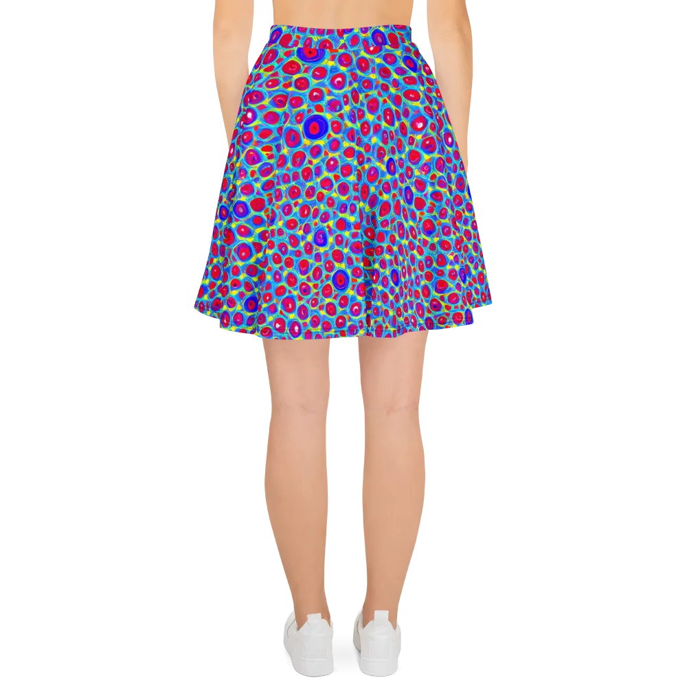 Neon Pebble Riot on Skater Skirt — Back