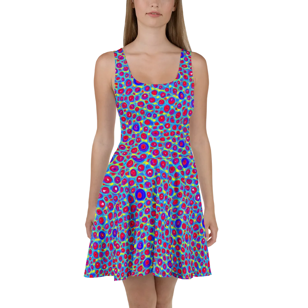 Neon Pebble Riot on Skater Dress — Front