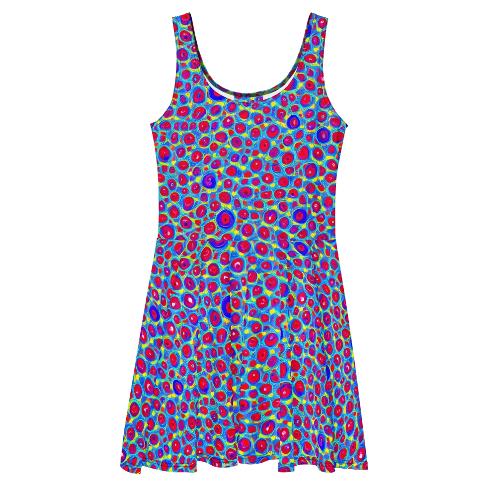 Neon Pebble Riot on Skater Dress — Front