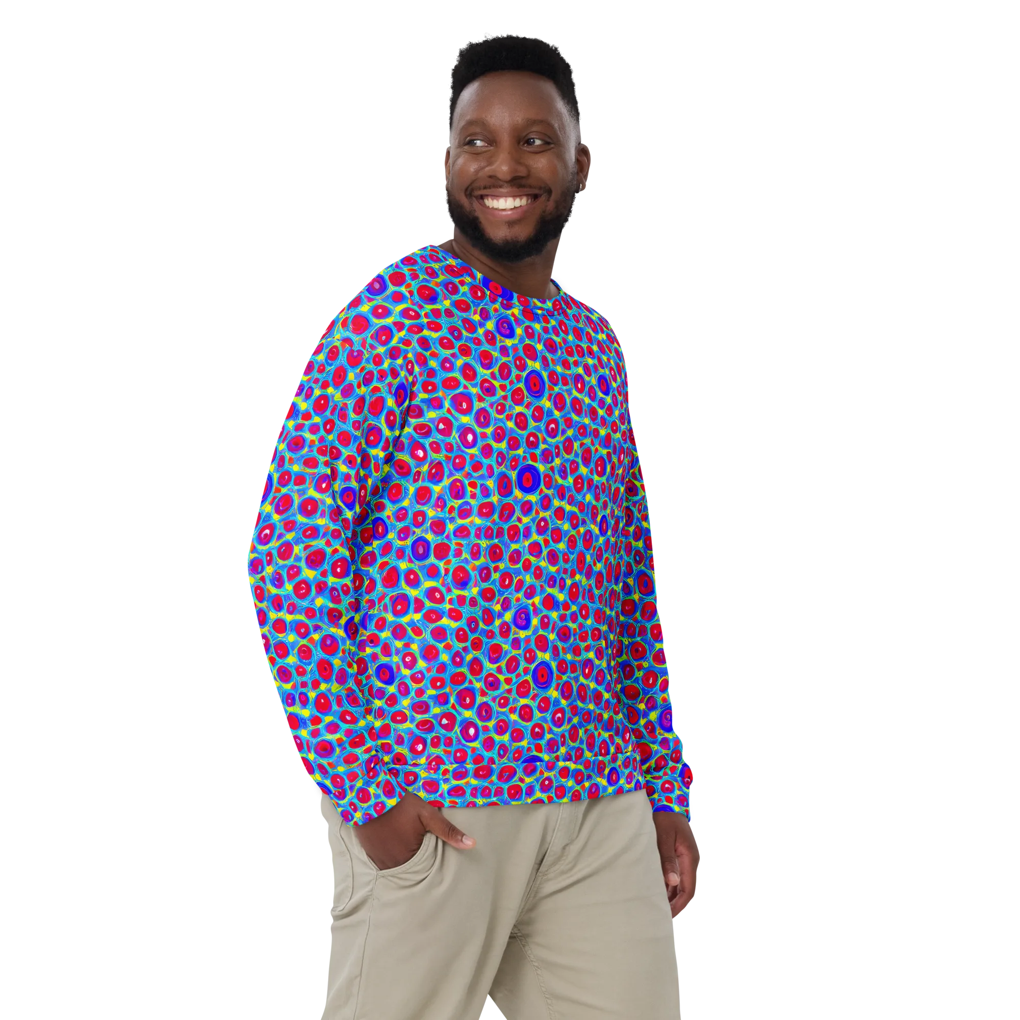Neon Pebble Riot on Sweatshirt — Front