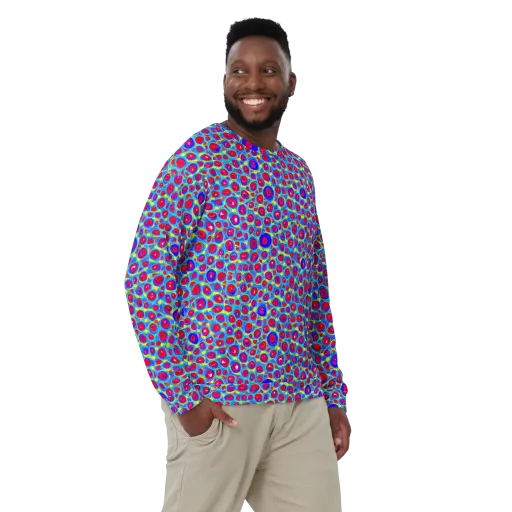 Neon Pebble Riot on a Sweatshirt