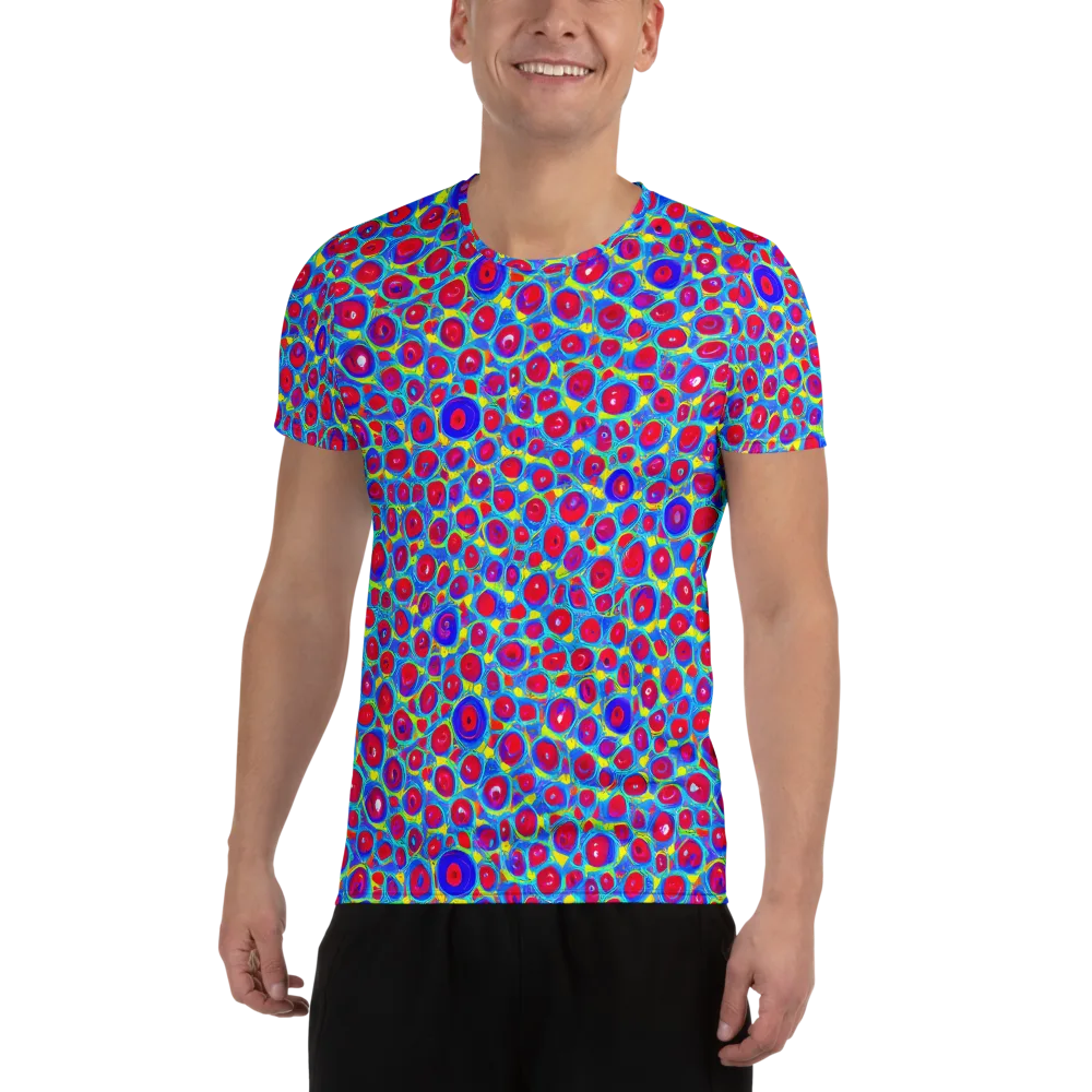 Neon Pebble Riot on Men's Athletic T-Shirt — Front