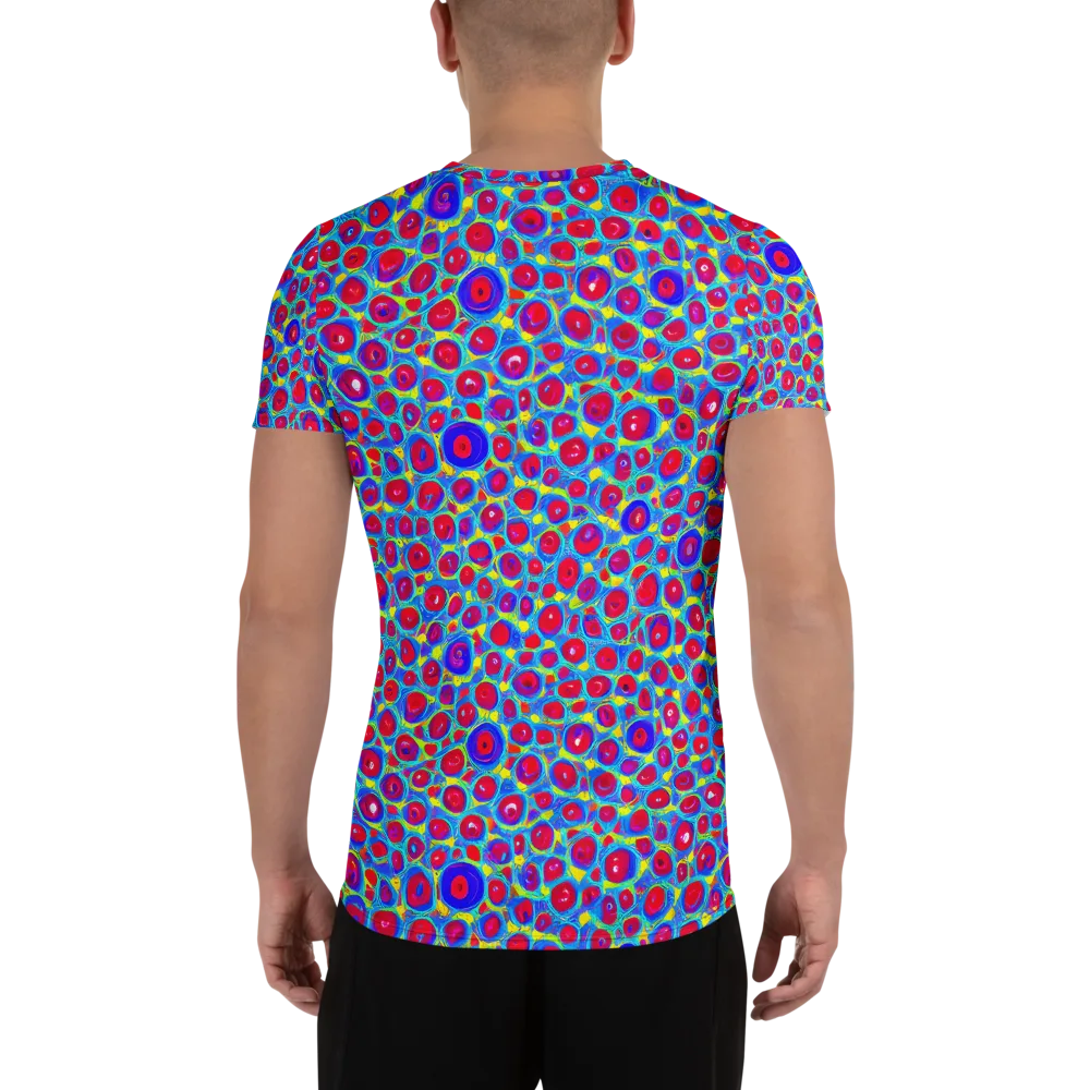 Neon Pebble Riot on Men's Athletic T-Shirt — Back