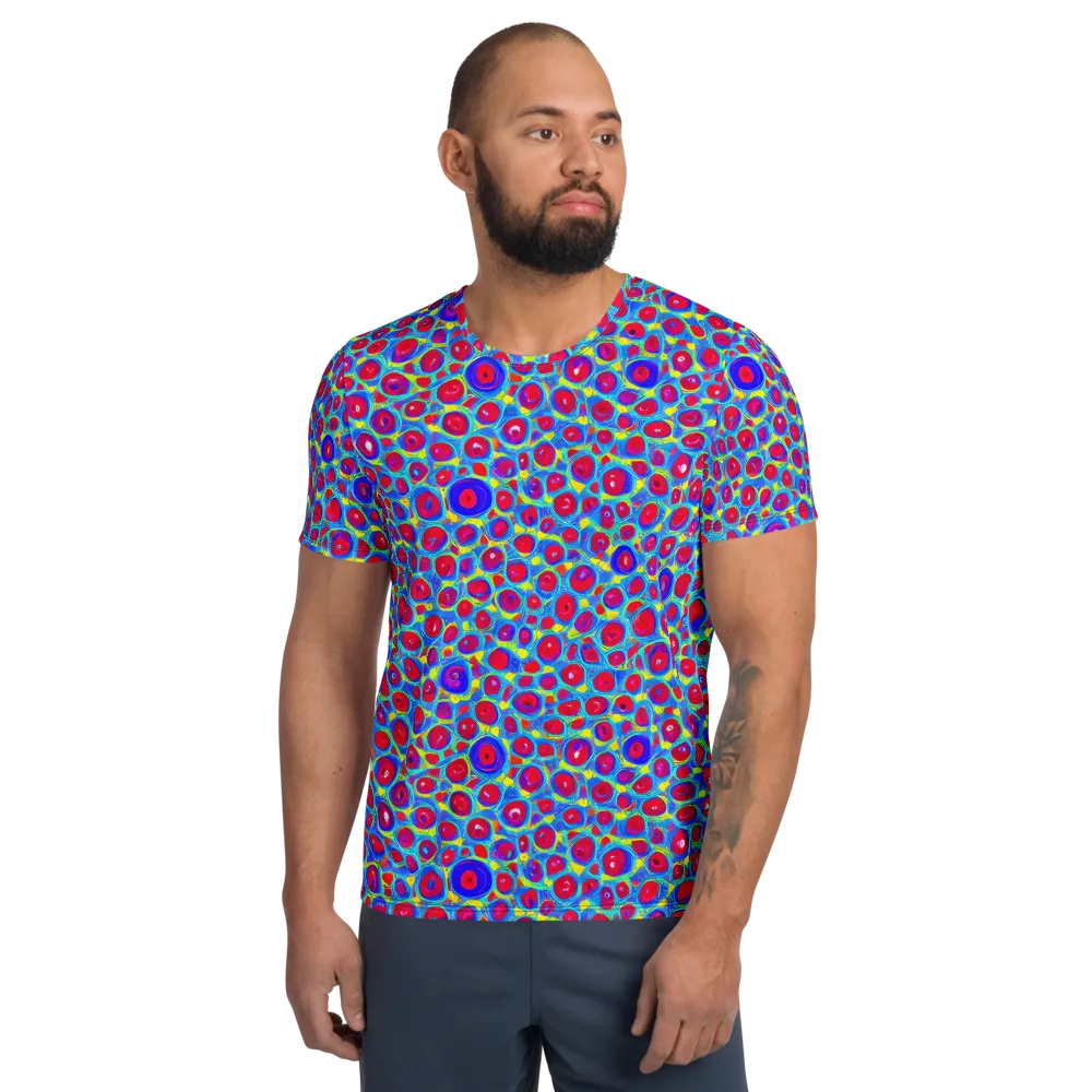Neon Pebble Riot on Men's Athletic T-Shirt — Front