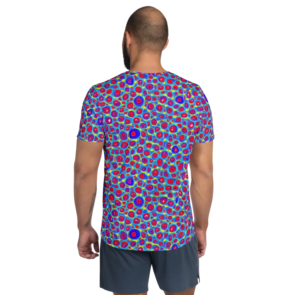 Neon Pebble Riot on Men's Athletic T-Shirt — Back