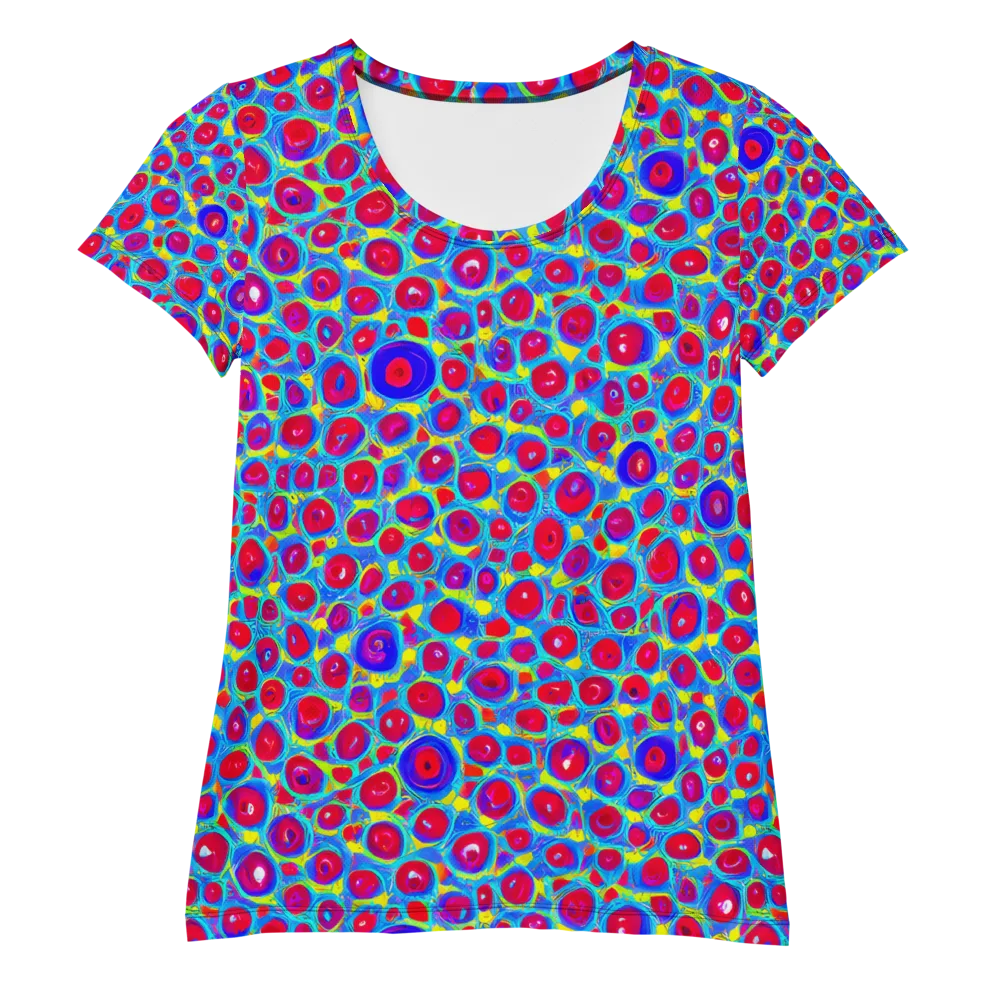 Neon Pebble Riot on Women's Athletic T-Shirt — Front