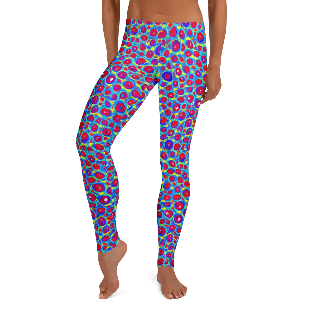 Neon Pebble Riot on Leggings — Front